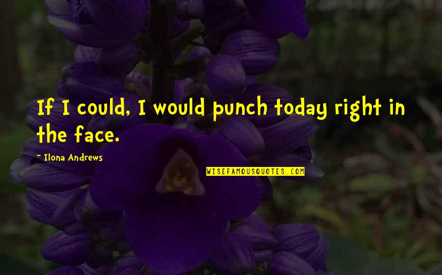 Breakwell Paints Quotes By Ilona Andrews: If I could, I would punch today right