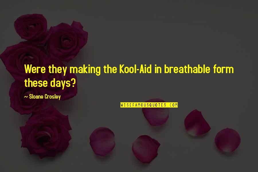 Breathable Quotes By Sloane Crosley: Were they making the Kool-Aid in breathable form