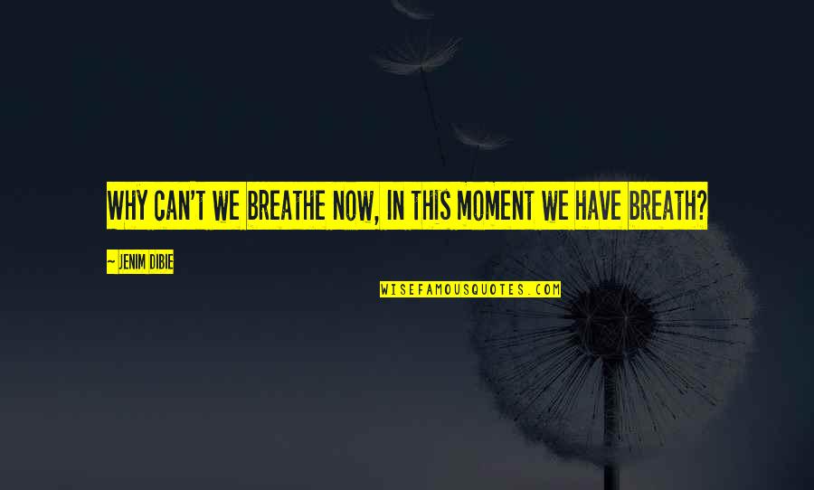 Breathe For Life Quotes By Jenim Dibie: Why can't we breathe now, In this moment