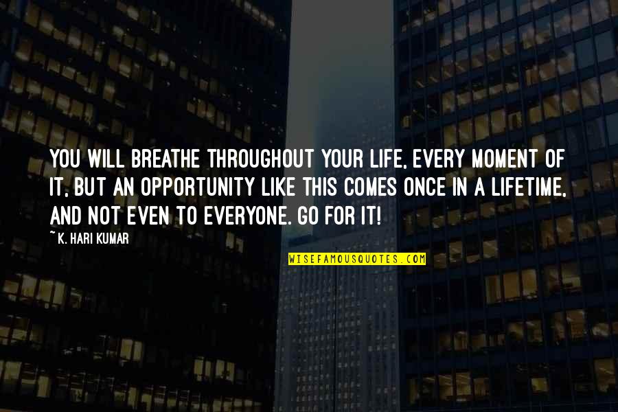 Breathe In Life Quotes By K. Hari Kumar: You will breathe throughout your life, every moment Breathe In Life Quotes By K. Hari Kumar: You will breathe throughout your life, every moment