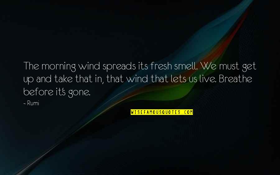 Breathe In Quotes By Rumi: The morning wind spreads its fresh smell. We