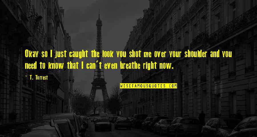 Breathe Me Quotes By T. Torrest: Okay so I just caught the look you