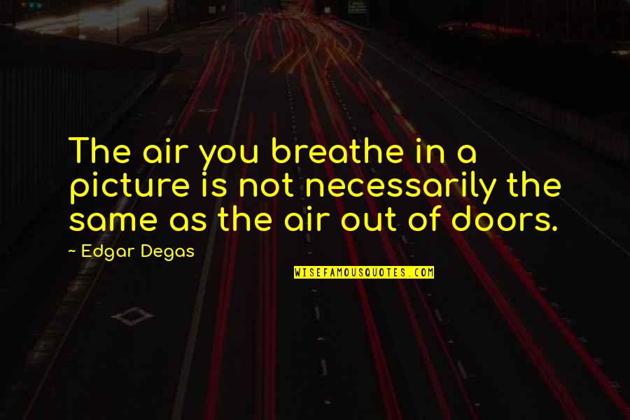 Breathe Out Quotes By Edgar Degas: The air you breathe in a picture is
