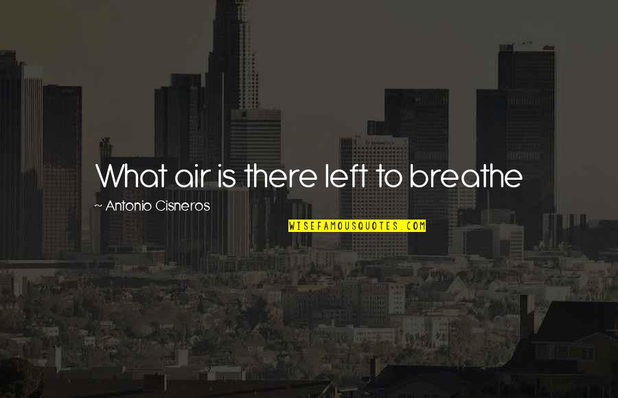 Breathe Quotes Quotes By Antonio Cisneros: What air is there left to breathe