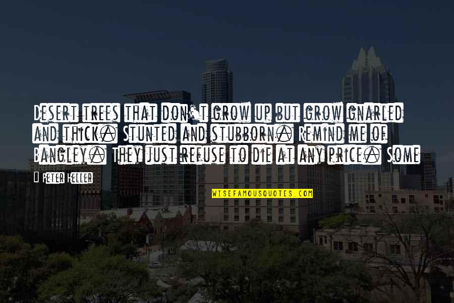 Breathing Heavily Quotes By Peter Heller: Desert trees that don't grow up but grow Breathing Heavily Quotes By Peter Heller: Desert trees that don't grow up but grow