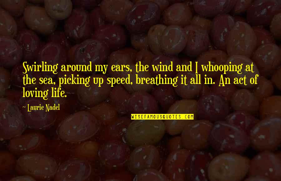 Breathing In Life Quotes By Laurie Nadel: Swirling around my ears, the wind and I