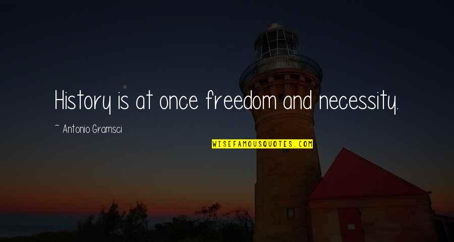 Breathless Trilogy Quotes By Antonio Gramsci: History is at once freedom and necessity.