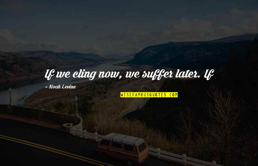 Breathless Trilogy Quotes By Noah Levine: If we cling now, we suffer later. If