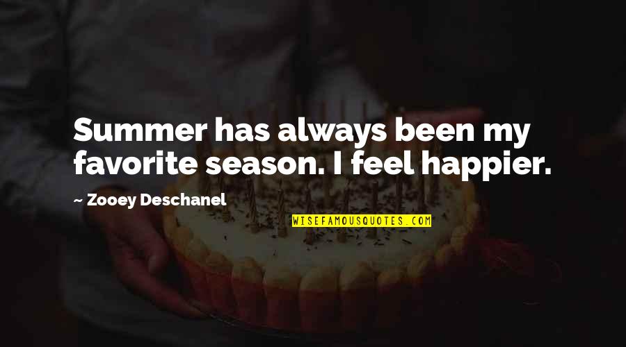 Breathtaking Quote Quotes By Zooey Deschanel: Summer has always been my favorite season. I