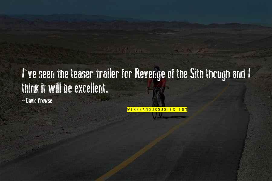 Breathtaking Views Quotes By David Prowse: I've seen the teaser trailer for Revenge of