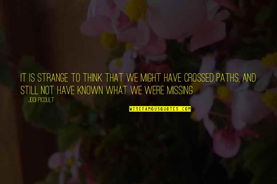 Breckan Duckworth Quotes By Jodi Picoult: It is strange to think that we might Breckan Duckworth Quotes By Jodi Picoult: It is strange to think that we might