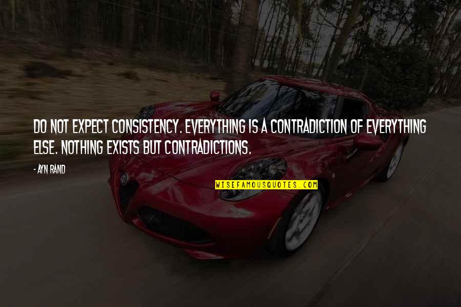 Brede Quotes By Ayn Rand: Do not expect consistency. Everything is a contradiction