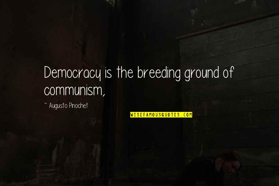 Breeding Quotes By Augusto Pinochet: Democracy is the breeding ground of communism,