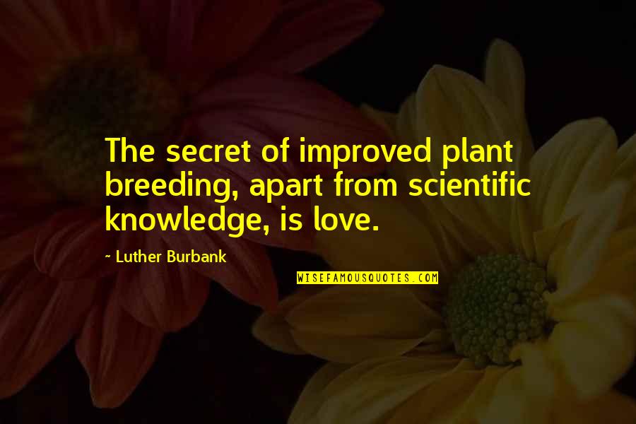 Breeding Quotes By Luther Burbank: The secret of improved plant breeding, apart from