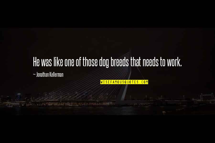Breeds Of Dog Quotes By Jonathan Kellerman: He was like one of those dog breeds Breeds Of Dog Quotes By Jonathan Kellerman: He was like one of those dog breeds