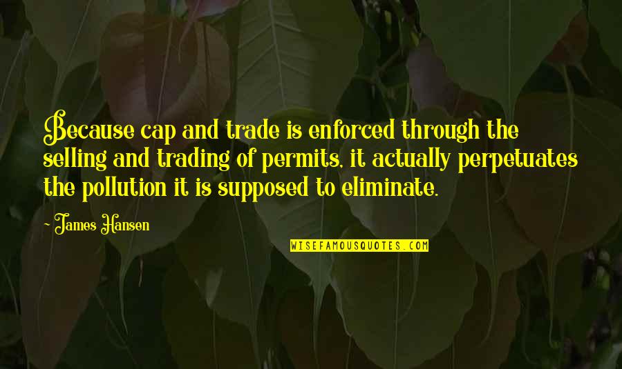 Breeks Quotes By James Hansen: Because cap and trade is enforced through the Breeks Quotes By James Hansen: Because cap and trade is enforced through the