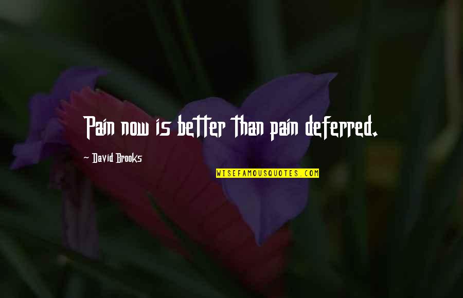 Breezepaw Warriors Quotes By David Brooks: Pain now is better than pain deferred.
