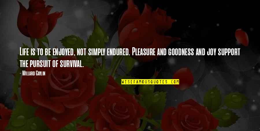 Bregovic Ederlezi Quotes By Willard Gaylin: Life is to be enjoyed, not simply endured.
