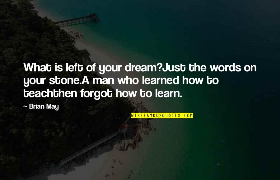 Breidy Encarnacion Quotes By Brian May: What is left of your dream?Just the words Breidy Encarnacion Quotes By Brian May: What is left of your dream?Just the words