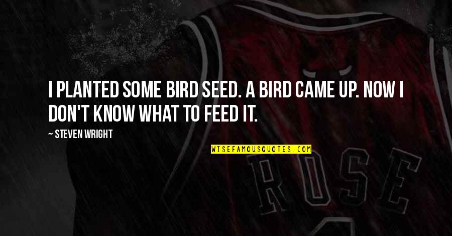 Brekfast Quotes By Steven Wright: I planted some bird seed. A bird came