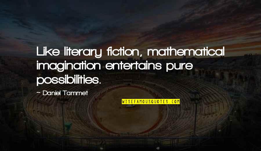 Bremsen Fehler Quotes By Daniel Tammet: Like literary fiction, mathematical imagination entertains pure possibilities.