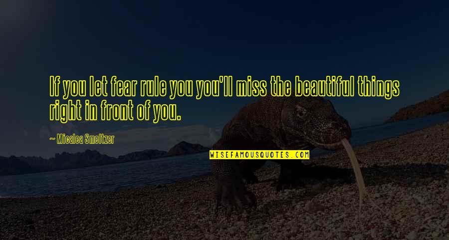 Brench Quotes By Micalea Smeltzer: If you let fear rule you you'll miss