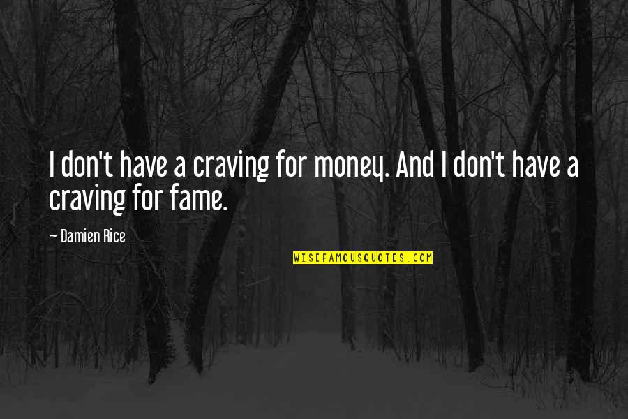 Brenda Lee Quotes By Damien Rice: I don't have a craving for money. And