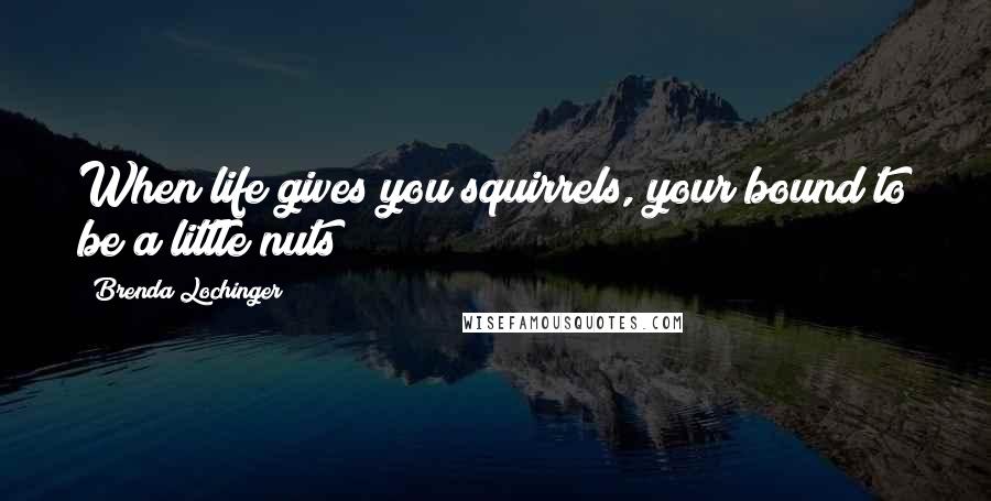 Brenda Lochinger quotes: When life gives you squirrels, your bound to be a little nuts!
