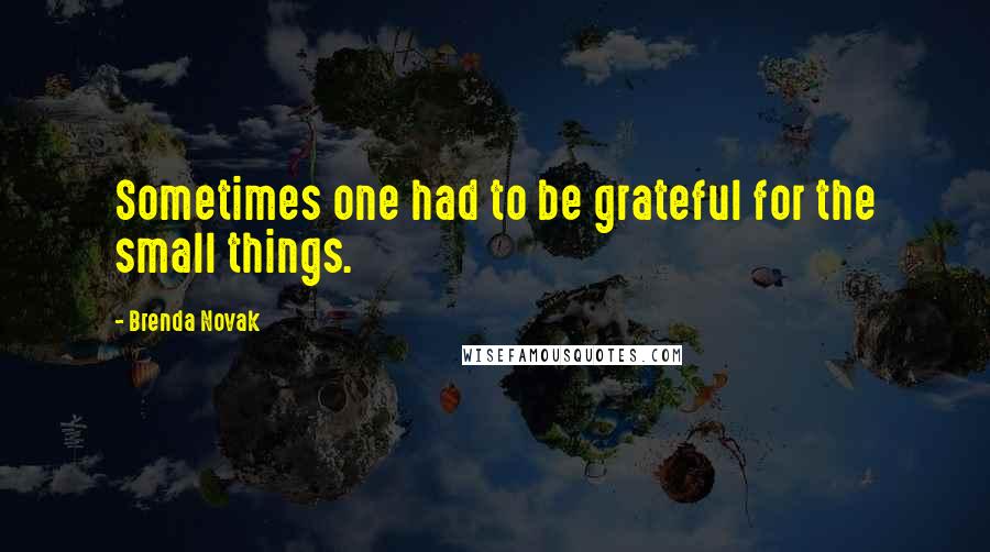 Brenda Novak quotes: Sometimes one had to be grateful for the small things.