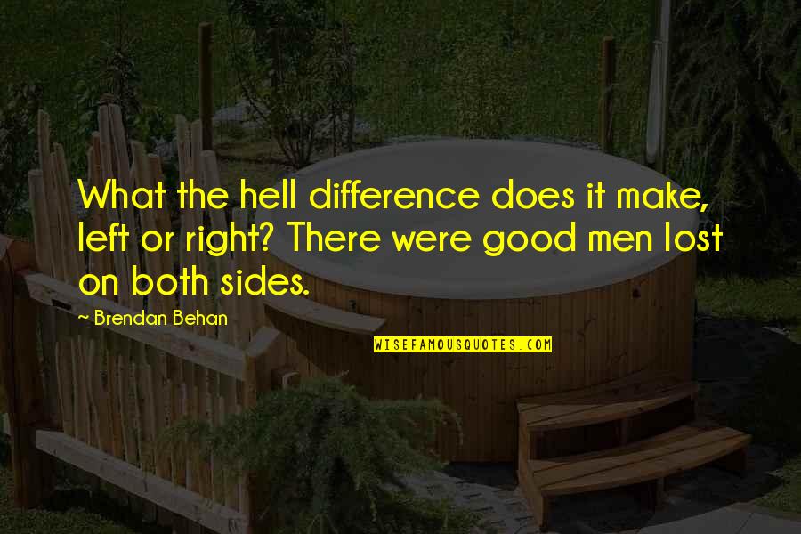Brendan Behan Quotes By Brendan Behan: What the hell difference does it make, left