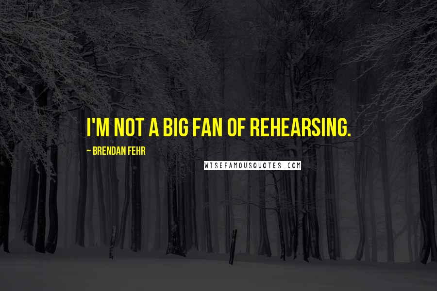 Brendan Fehr quotes: I'm not a big fan of rehearsing.