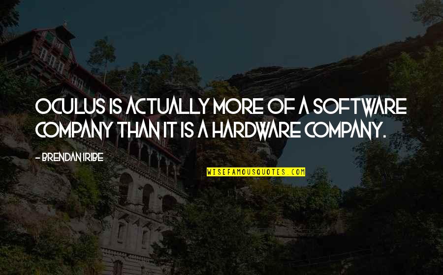 Brendan's Quotes By Brendan Iribe: Oculus is actually more of a software company