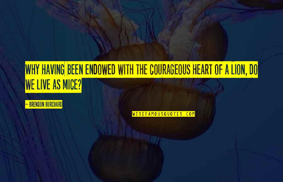 Brendon Burchard Quotes By Brendon Burchard: Why having been endowed with the courageous heart