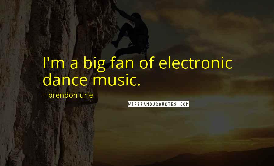 Brendon Urie quotes: I'm a big fan of electronic dance music.