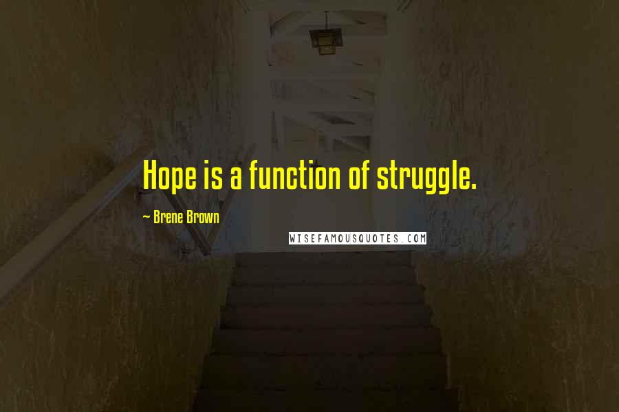 Brene Brown quotes: Hope is a function of struggle.