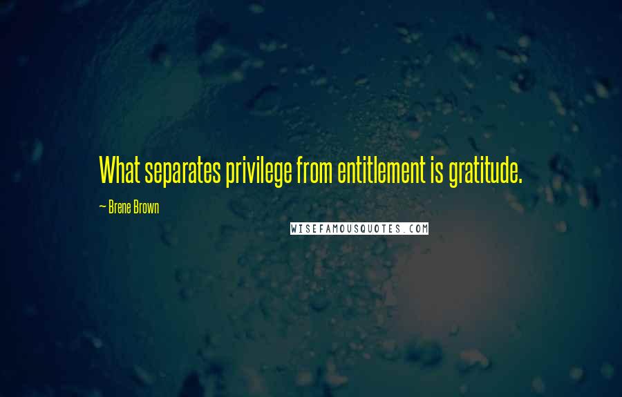Brene Brown quotes: What separates privilege from entitlement is gratitude.
