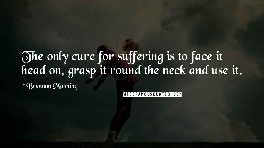 Brennan Manning quotes: The only cure for suffering is to face it head on, grasp it round the neck and use it.