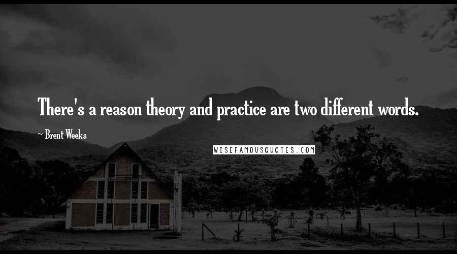 Brent Weeks quotes: There's a reason theory and practice are two different words.