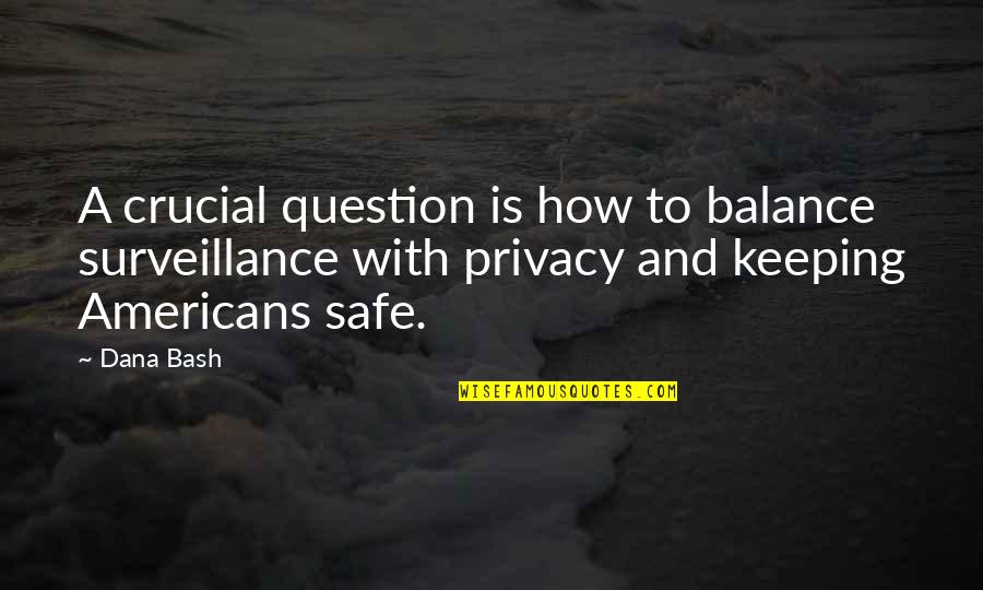 Brentano Quotes By Dana Bash: A crucial question is how to balance surveillance