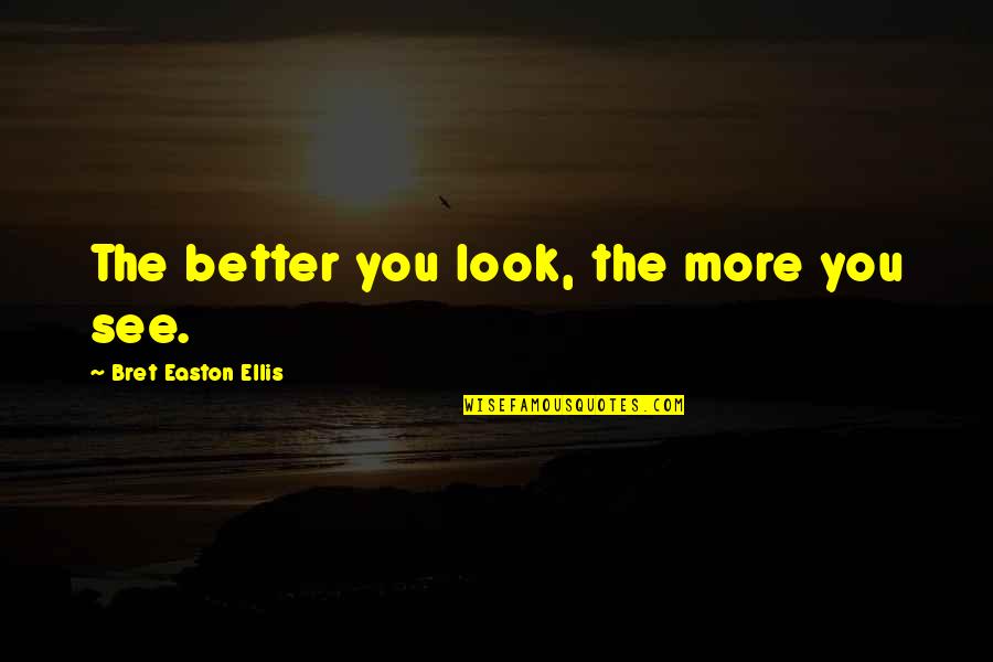 Bret Easton Ellis Quotes By Bret Easton Ellis: The better you look, the more you see.