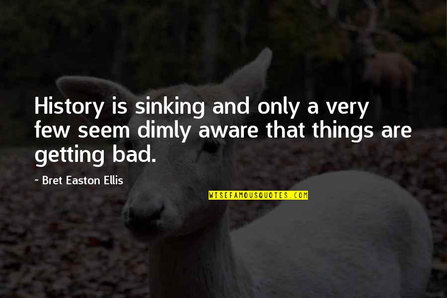 Bret Quotes By Bret Easton Ellis: History is sinking and only a very few
