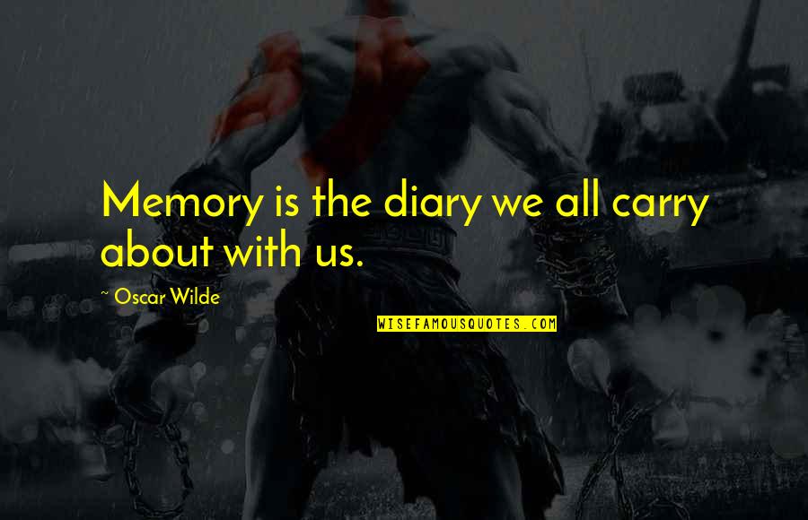 Brett And Cohn Quotes By Oscar Wilde: Memory is the diary we all carry about