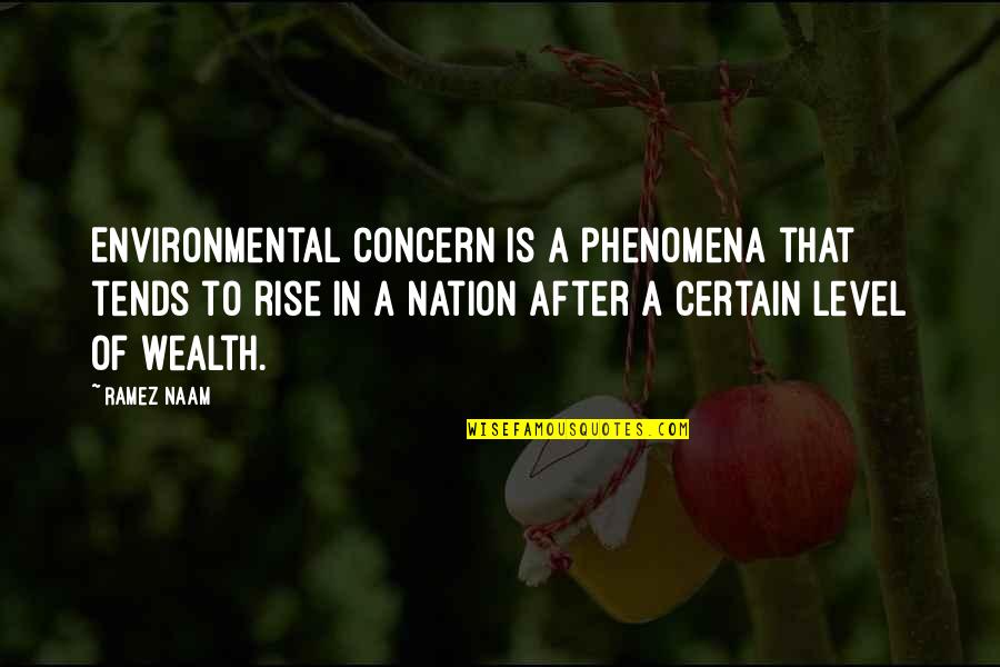 Brett Ashley Quotes By Ramez Naam: Environmental concern is a phenomena that tends to