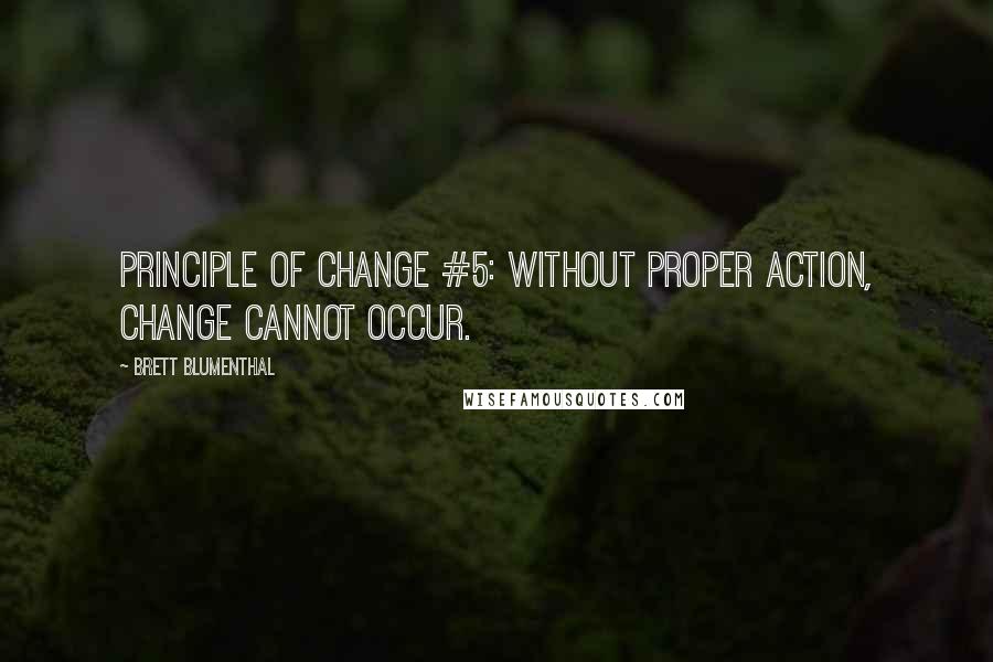 Brett Blumenthal quotes: Principle of Change #5: Without proper action, change cannot occur.