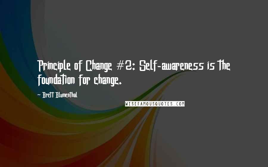 Brett Blumenthal quotes: Principle of Change #2: Self-awareness is the foundation for change.