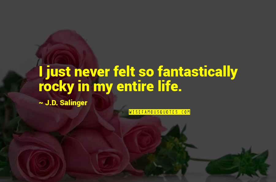 Breul Grotesk Quotes By J.D. Salinger: I just never felt so fantastically rocky in
