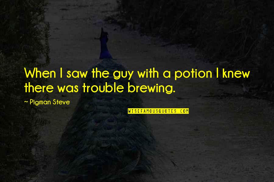 Brewing Quotes By Pigman Steve: When I saw the guy with a potion