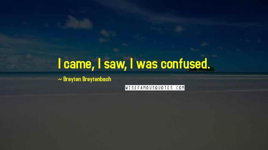 Breyten Breytenbach quotes: I came, I saw, I was confused.