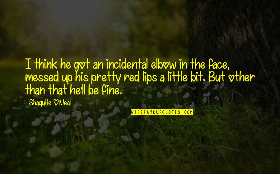 Brezza Video Quotes By Shaquille O'Neal: I think he got an incidental elbow in Brezza Video Quotes By Shaquille O'Neal: I think he got an incidental elbow in