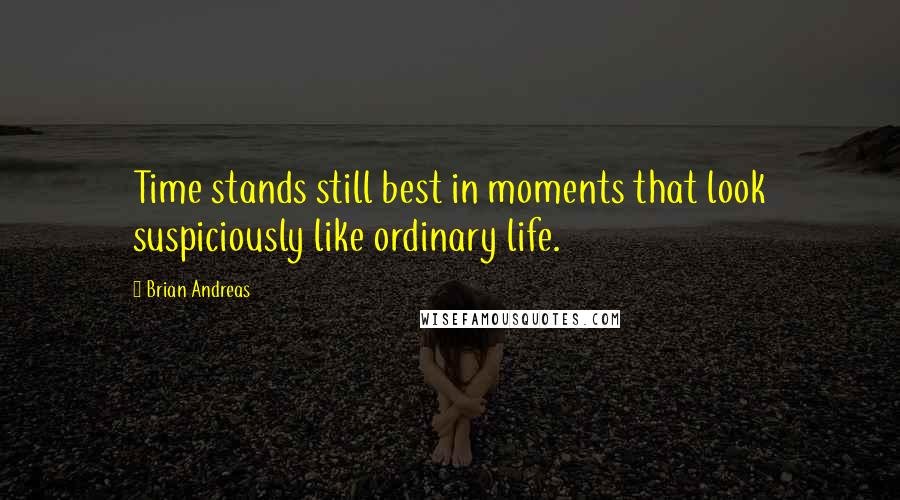 Brian Andreas quotes: Time stands still best in moments that look suspiciously like ordinary life.